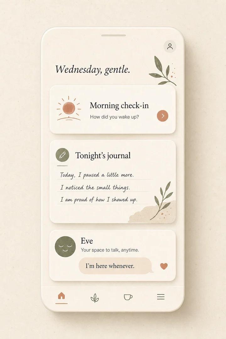 Quest daily home — check-in, journal, chat